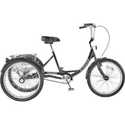 HLF DISTRIBUTING-107259 Husky Bicycles T-124C 3-Speed Tricycle with Basket, 24in Wheels, Black 160-171